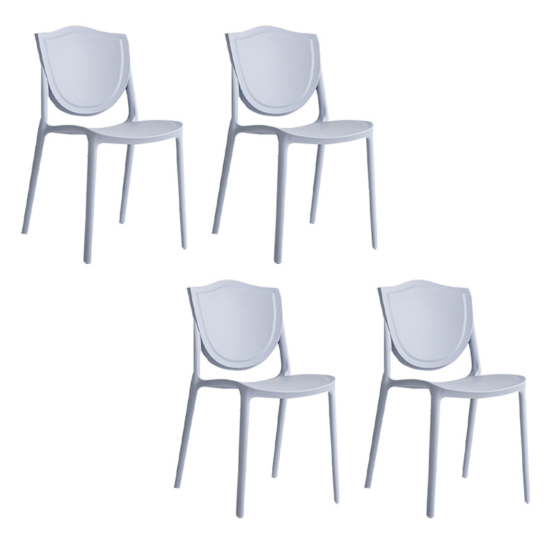 Nordic Armless Side Chairs Open Back Chairs with Plastic Legs for Home Use