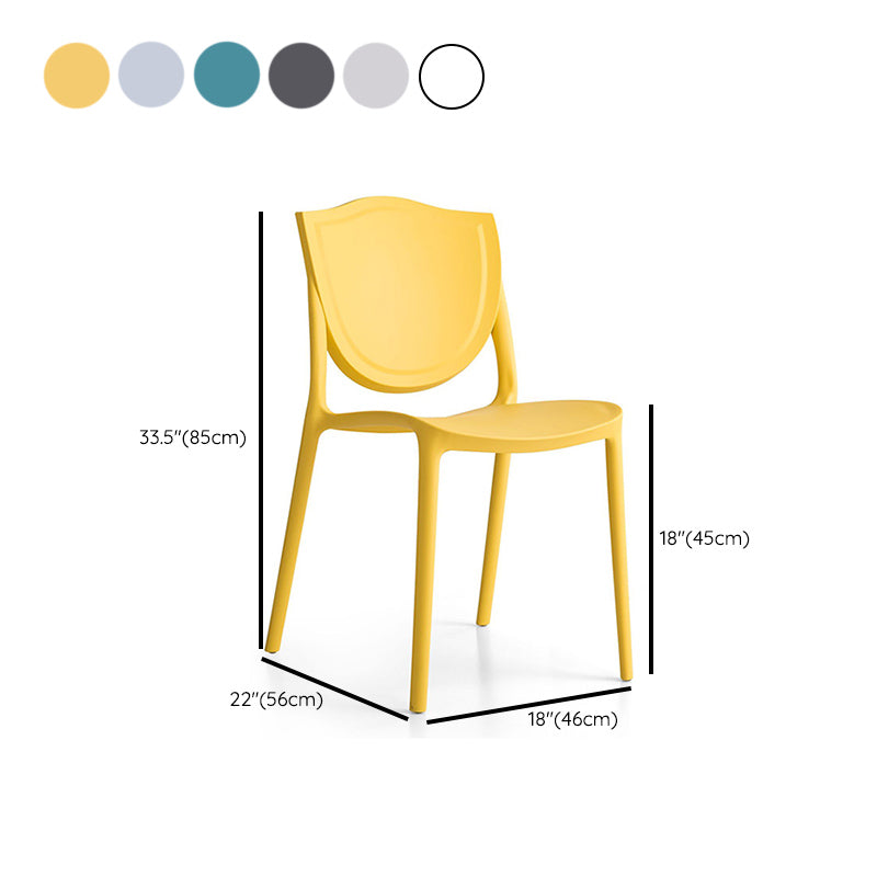 Nordic Armless Side Chairs Open Back Chairs with Plastic Legs for Home Use