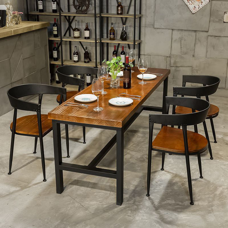 Industrial Kitchen Dining Chair Open Back Dining Chair with Metal Legs