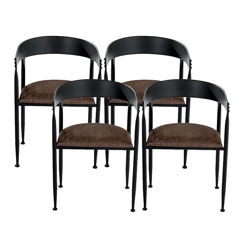 Industrial Kitchen Dining Chair Open Back Dining Chair with Metal Legs