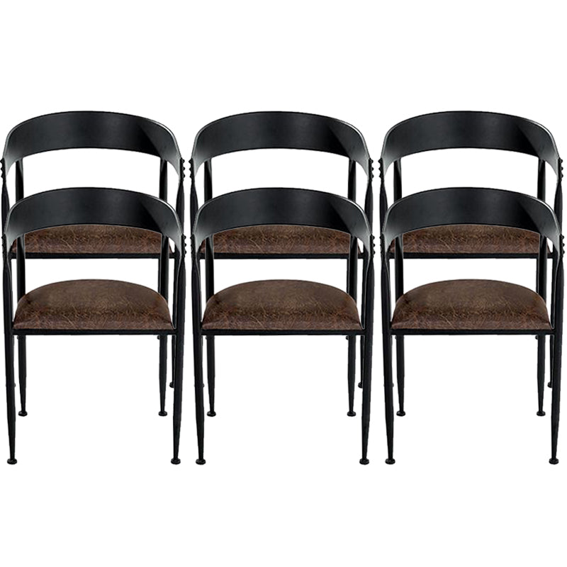 Industrial Kitchen Dining Chair Open Back Dining Chair with Metal Legs