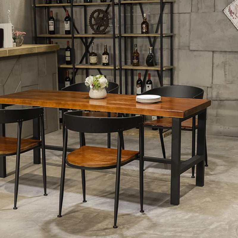 Industrial Kitchen Dining Chair Open Back Dining Chair with Metal Legs