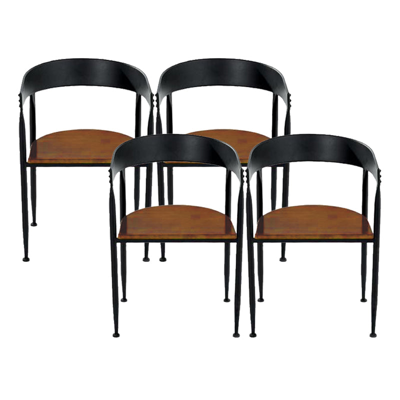 Industrial Kitchen Dining Chair Open Back Dining Chair with Metal Legs