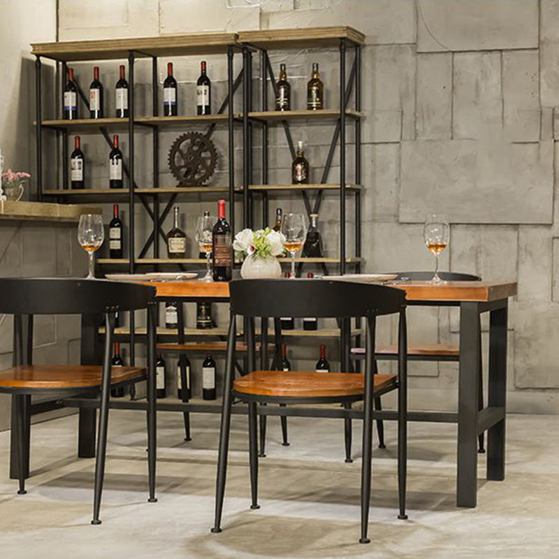 Industrial Kitchen Dining Chair Open Back Dining Chair with Metal Legs