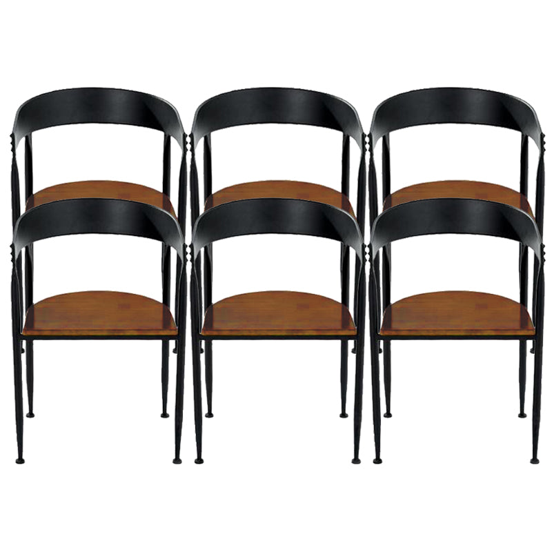 Industrial Kitchen Dining Chair Open Back Dining Chair with Metal Legs