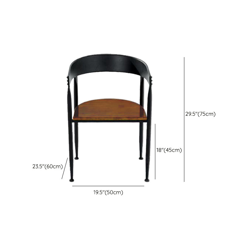 Industrial Kitchen Dining Chair Open Back Dining Chair with Metal Legs