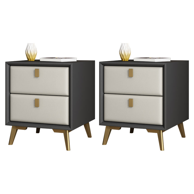 Modern Accent Table Nightstand Solid Wood Bed Nightstand with 2 Drawers