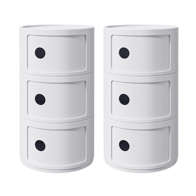 Contemporary Accent Table Nightstand Multi-color Bed Nightstand with Cabinets