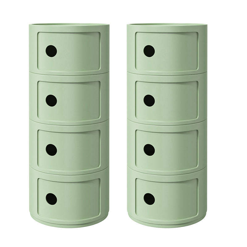 Contemporary Accent Table Nightstand Multi-color Bed Nightstand with Cabinets