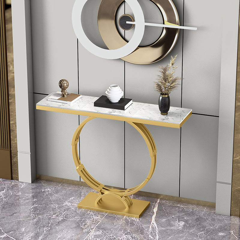 11.81" W Glam Rectangle Console Accent Table Antique Finish Console Sofa Table