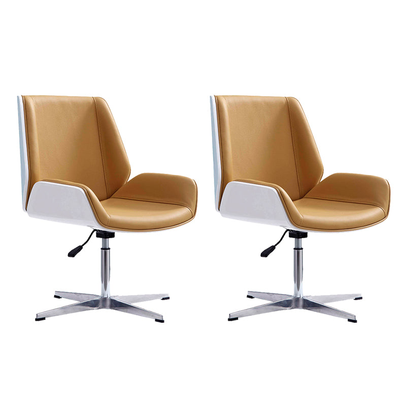 Contemporary Office Chair Faux Leather Task Mid Back Chair with Wheels