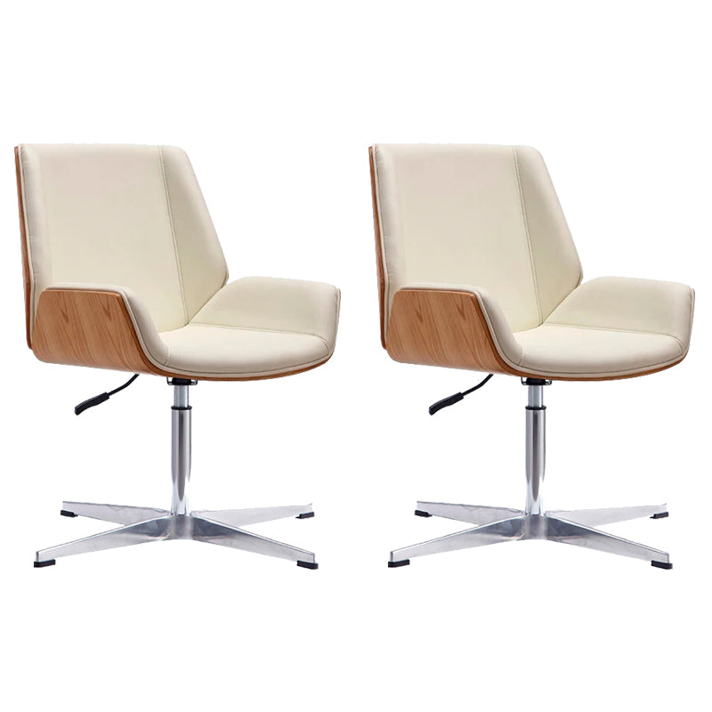 Contemporary Office Chair Faux Leather Task Mid Back Chair with Wheels