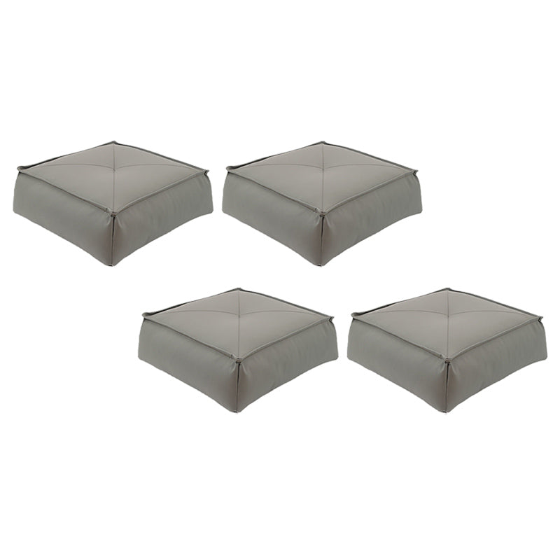 Modern Pouf Ottoman Leather Upholstered Solid Color Tear Resistant Square Ottoman