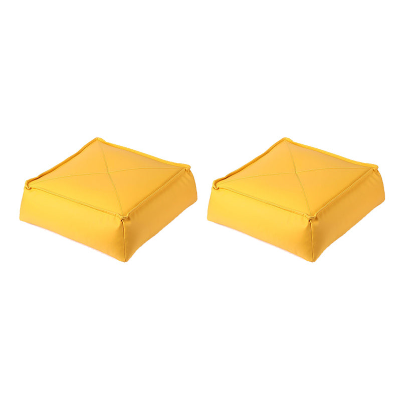 Modern Pouf Ottoman Leather Upholstered Solid Color Tear Resistant Square Ottoman