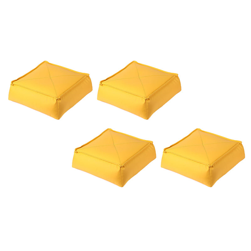 Modern Pouf Ottoman Leather Upholstered Solid Color Tear Resistant Square Ottoman