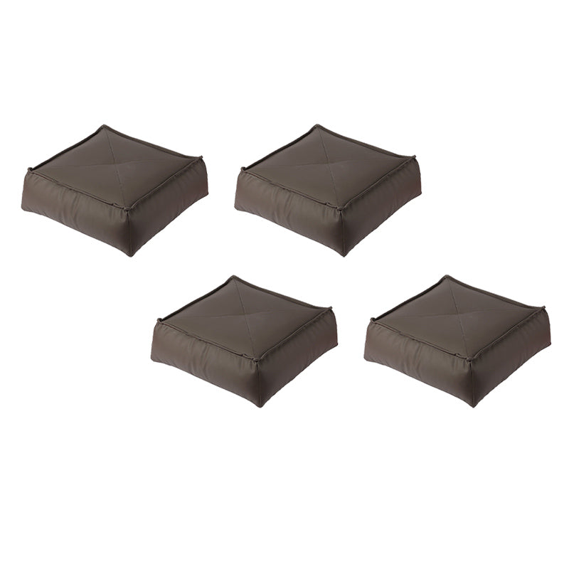 Modern Pouf Ottoman Leather Upholstered Solid Color Tear Resistant Square Ottoman