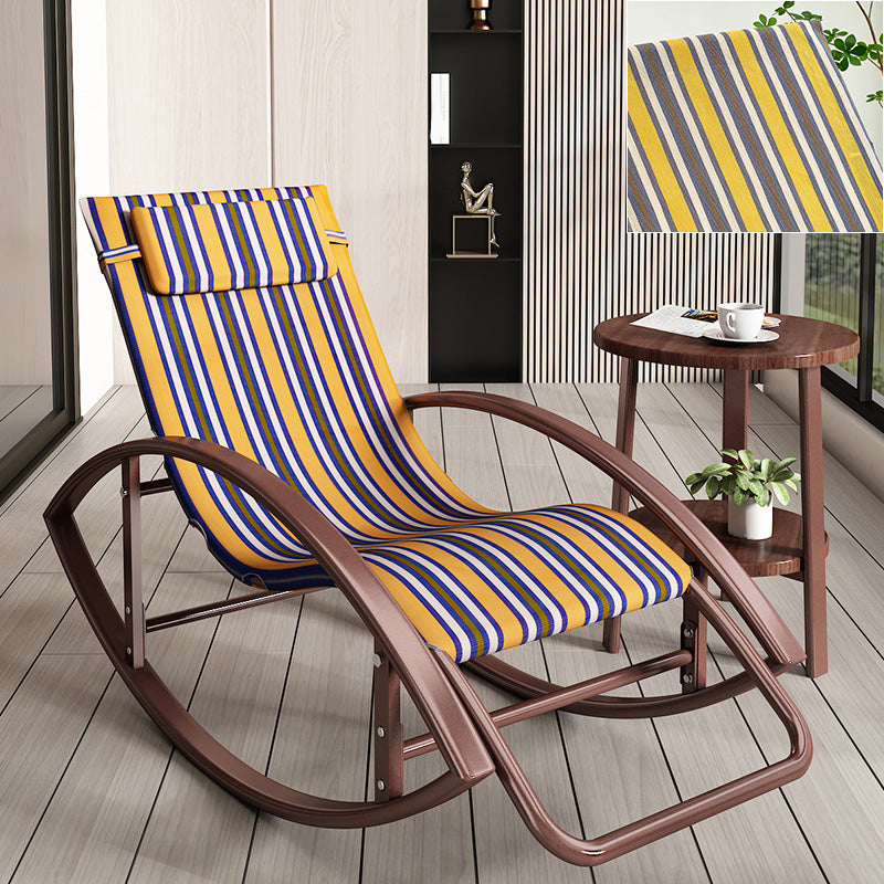 Contemporary Rocker Chair Metal Frame Water Resistant Fabric Rocker Chair with Pillow