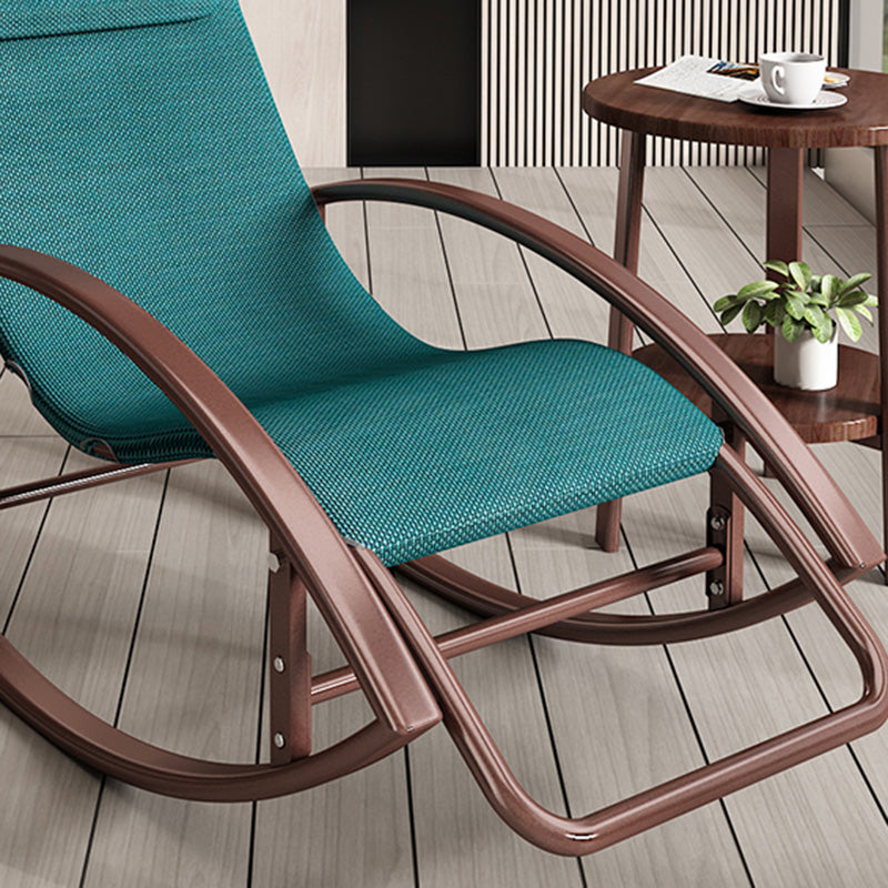 Contemporary Rocker Chair Metal Frame Water Resistant Fabric Rocker Chair with Pillow
