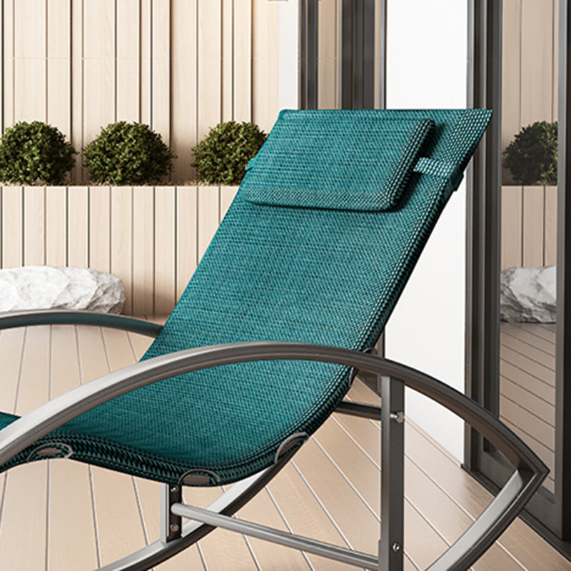 Contemporary Rocker Chair Metal Frame Water Resistant Fabric Rocker Chair with Pillow