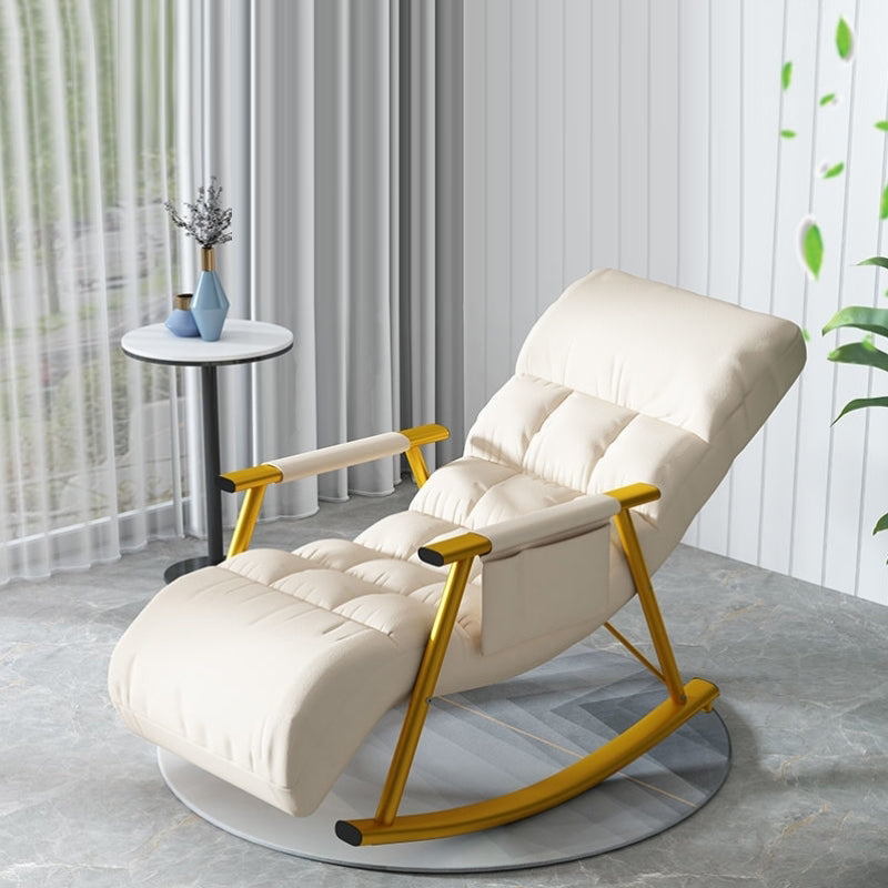 Modern Rocking Chair Metal Frame Spindle Rocker Chair with Cushions