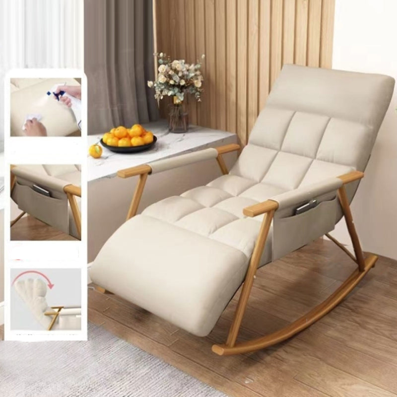 Modern Rocking Chair Metal Frame Spindle Rocker Chair with Cushions