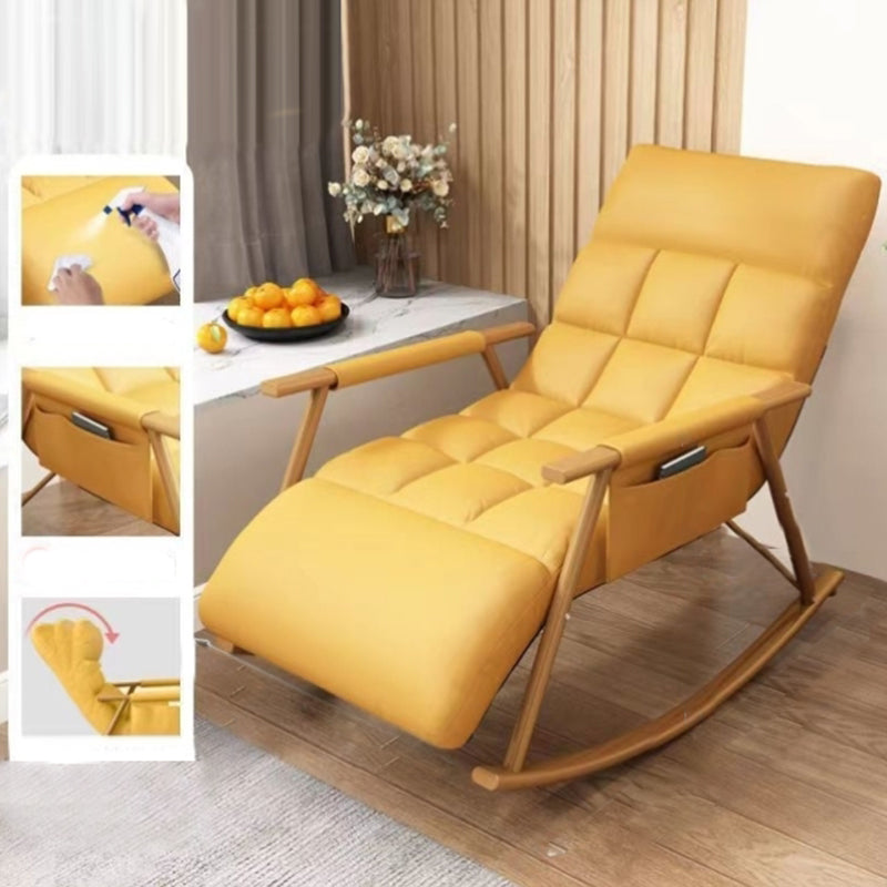 Modern Rocking Chair Metal Frame Spindle Rocker Chair with Cushions