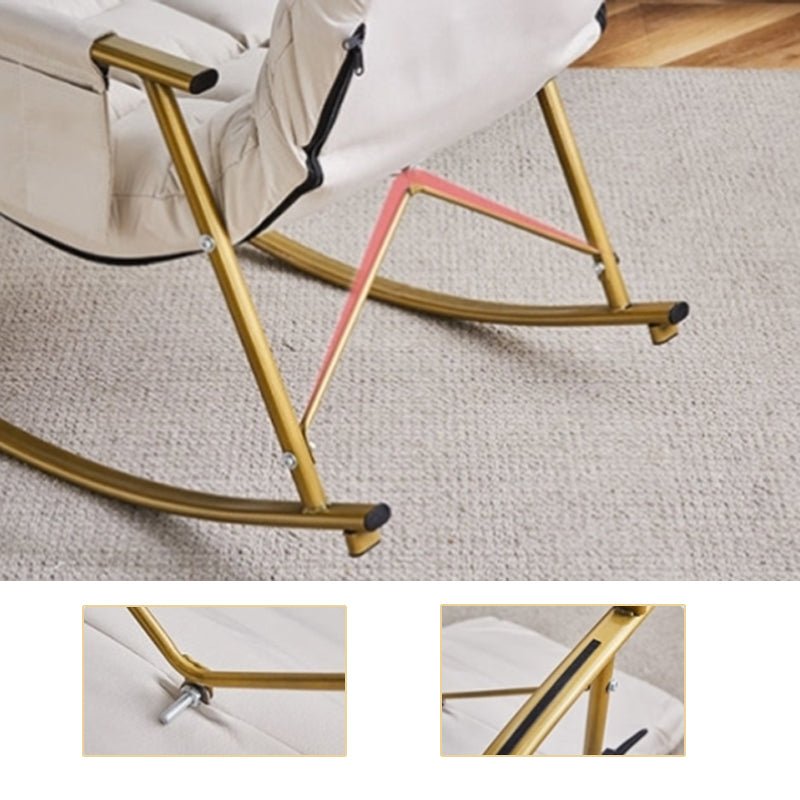 Modern Rocking Chair Metal Frame Spindle Rocker Chair with Cushions