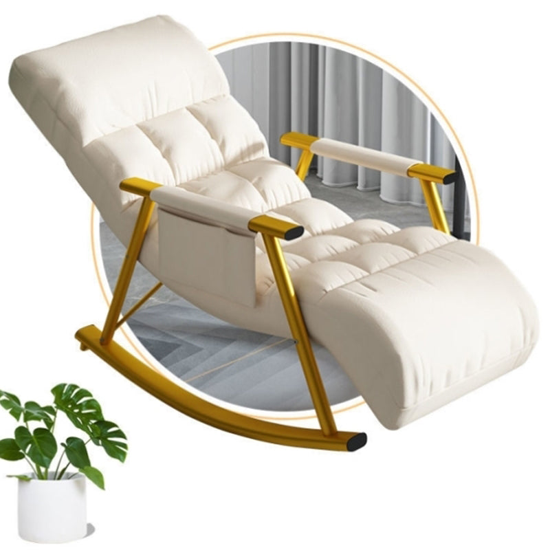 Modern Rocking Chair Metal Frame Spindle Rocker Chair with Cushions