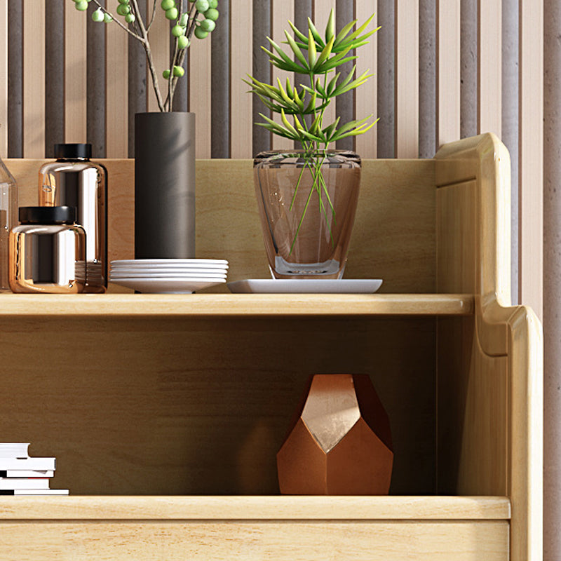 Glam Bedroom Storage Chest Vertical Rubber Wood Chest with Drawers