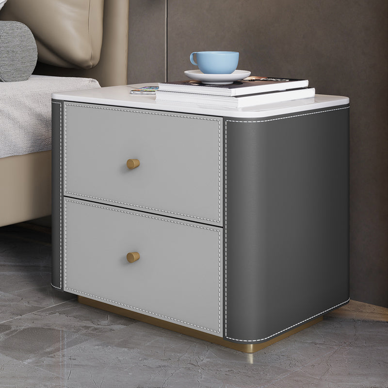 Glam Vertical Storage Chest Stone Bedroom Chest with Drawers