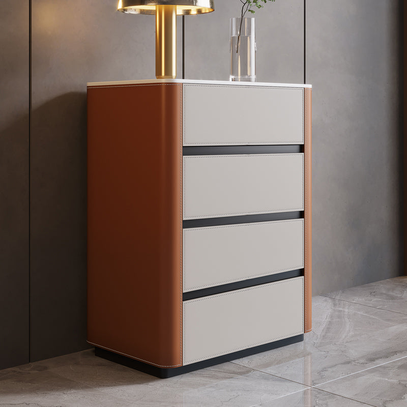 Vertical Contemporary Stone Storage Chest Bedroom Chest with Drawers