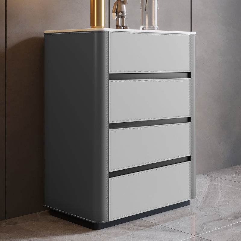 Vertical Contemporary Stone Storage Chest Bedroom Chest with Drawers
