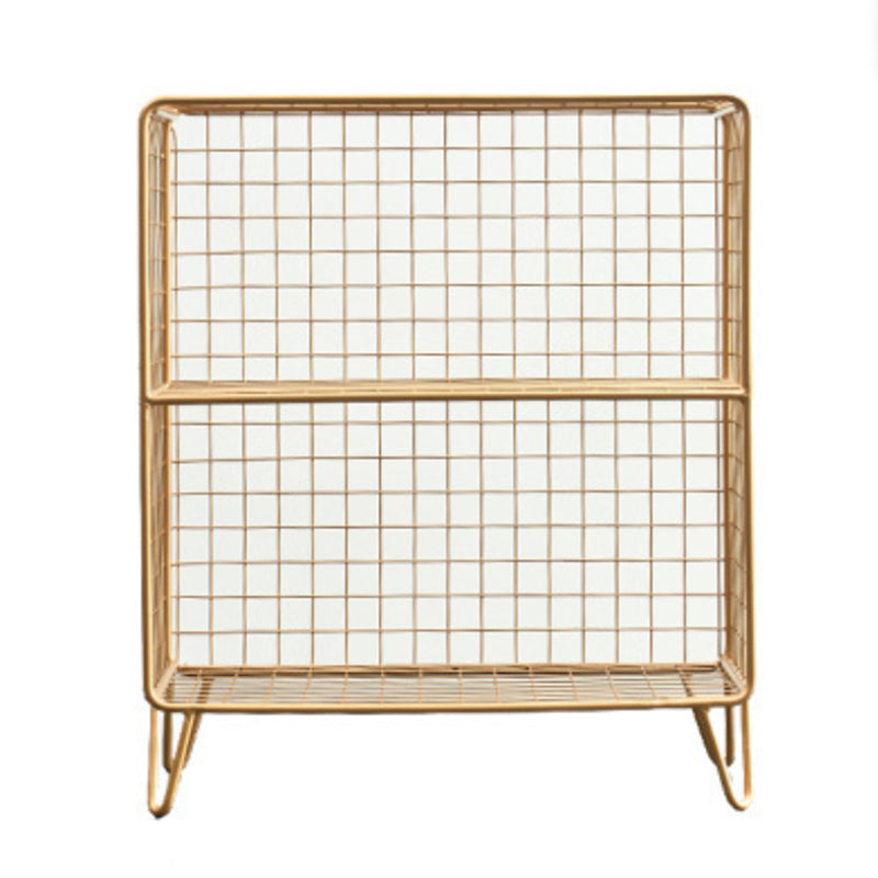 Metal Standard Bookshelf Closed Back Industrial Bookcase with Shelves