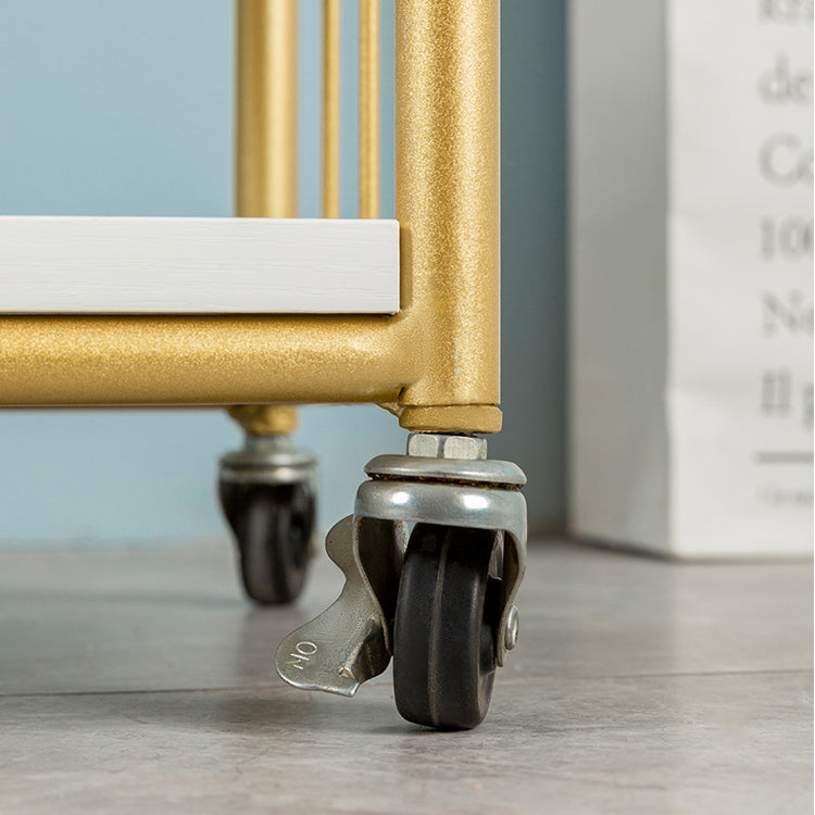 Glam Antique Finish Shelf Bookcase Metal Standard Bookshelf with Rectangular Shelves