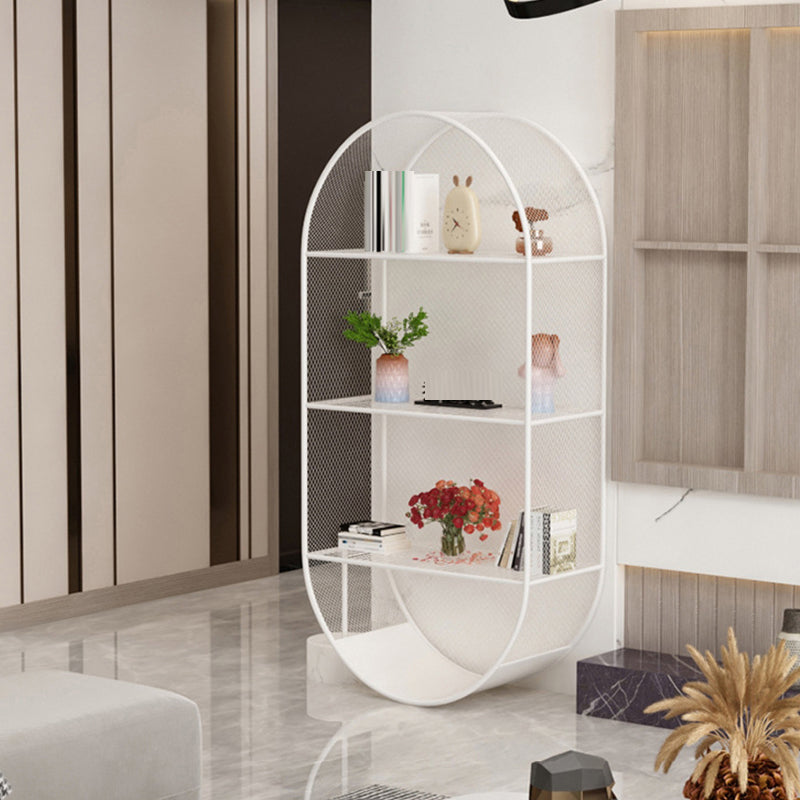 Industrial Standard Bookcase Metal 3 Shelves Closed Back Bookshelf