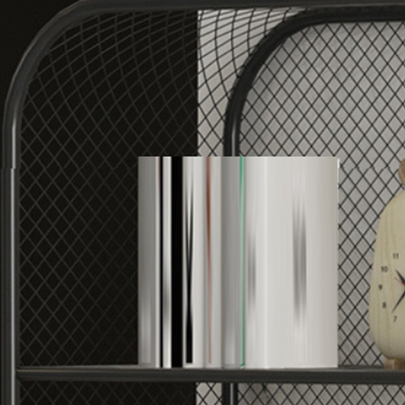 Industrial Standard Bookcase Metal 3 Shelves Closed Back Bookshelf