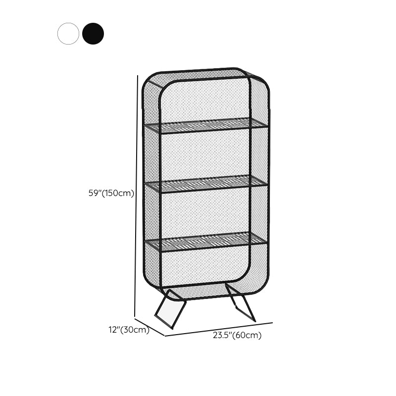 Industrial Standard Bookcase Metal 3 Shelves Closed Back Bookshelf