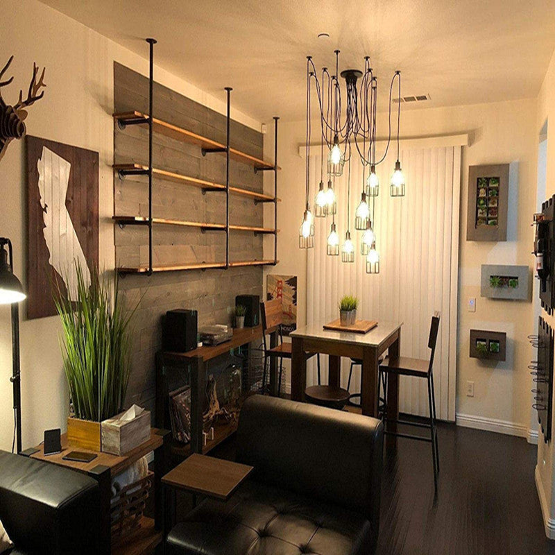 Metal and Wooden Shelf Bookcase Wall Mounted Shelves Included Bookshelf for Home