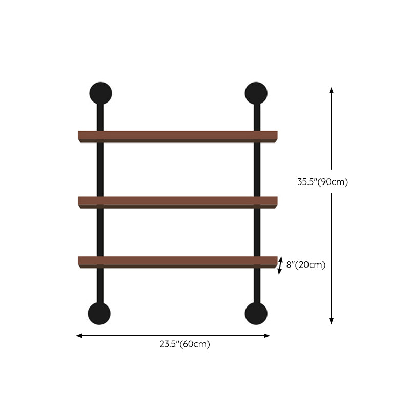 Metal and Wooden Shelf Bookcase Wall Mounted Shelves Included Bookshelf for Home