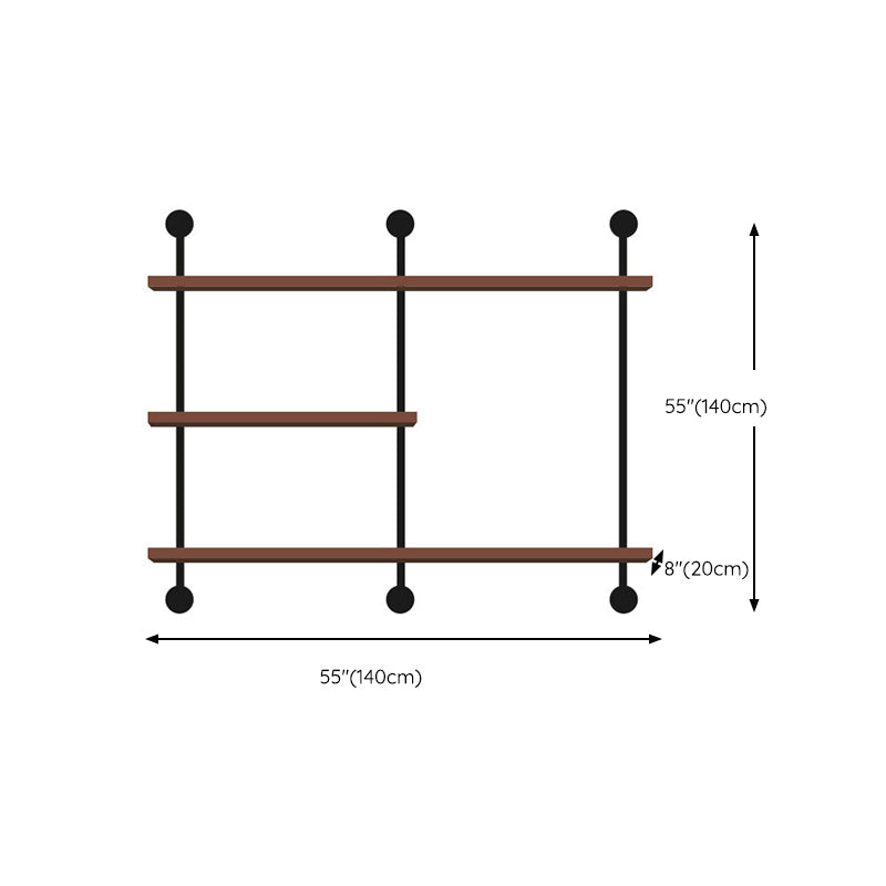 Metal and Wooden Shelf Bookcase Wall Mounted Shelves Included Bookshelf for Home