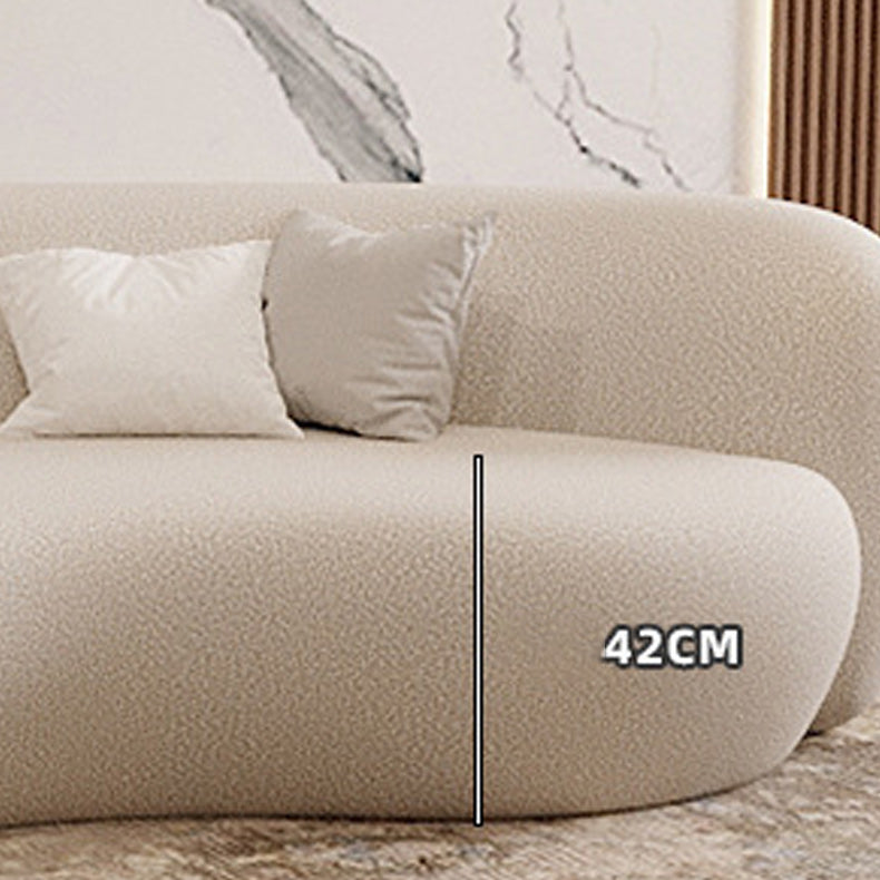Tight Seat Modern Curved Loveseat Solid Color Stain Resistant Sofa