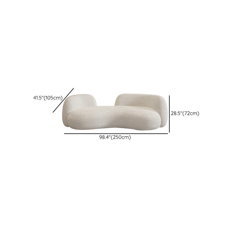 Tight Seat Modern Curved Loveseat Solid Color Stain Resistant Sofa