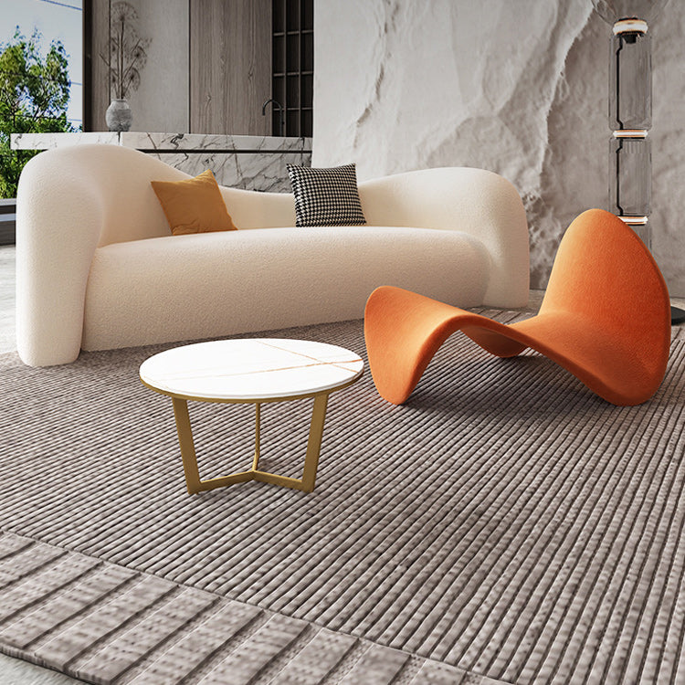 Modern Curved Loveseat Tight Seat Solid Color Sloped Arms Sofa