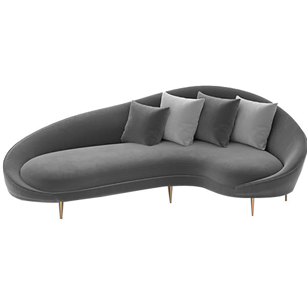 Solid Color Curved Loveseat Stain Resistant Sloped Arms Sofa