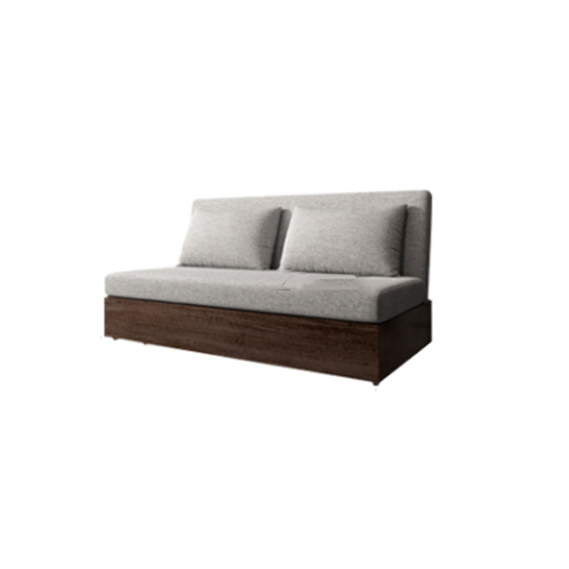 Modern Linen Seating Armless Convertible Sofa Bed with Storage