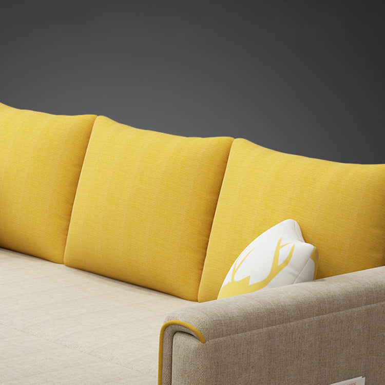 Pillow Included Sofa Futon Square Arm Convertible Sofa with Storage