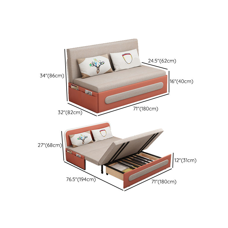 Pillow Included Sofa Futon Armless Cushion Back Convertible Sofa