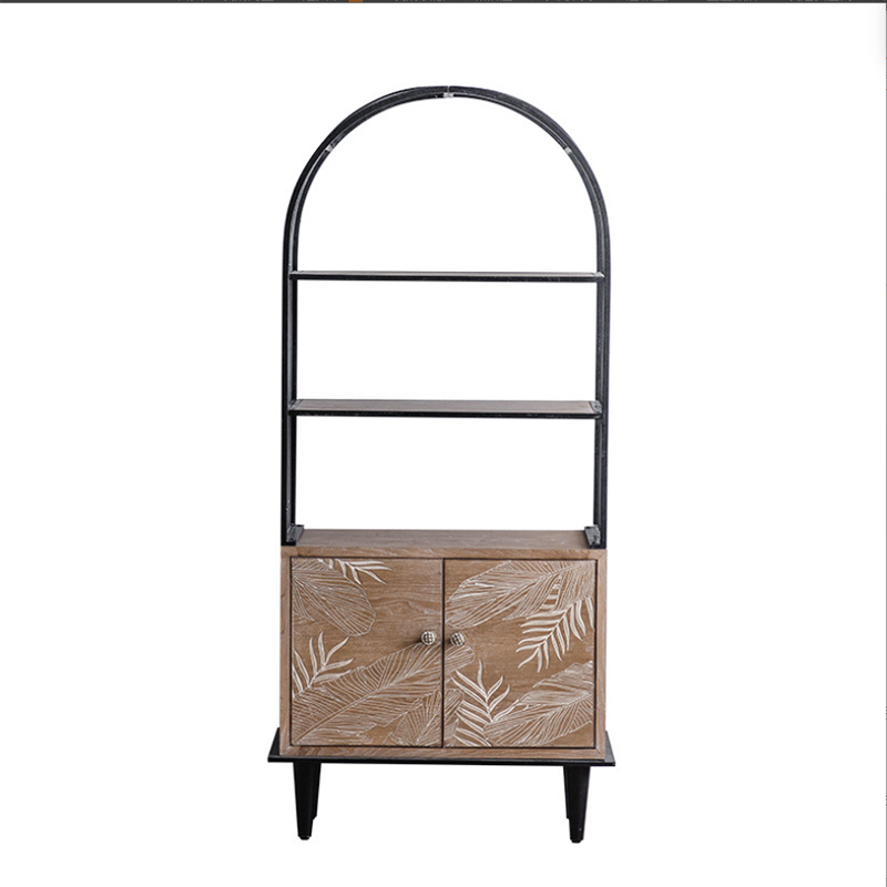 Mid-Century Modern Cabinet Solid Wood Rectangle with Drawer Accent Cabinet