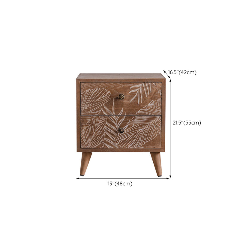 Mid-Century Modern Cabinet Solid Wood Rectangle with Drawer Accent Cabinet