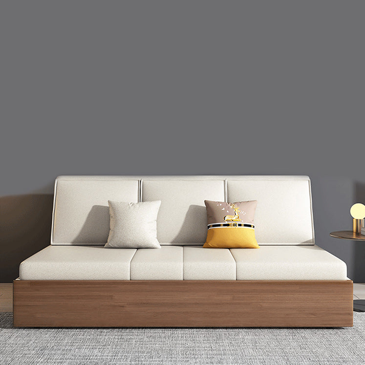 Cushion Back Sofa Futon Armless Convertible Sofa with Storage